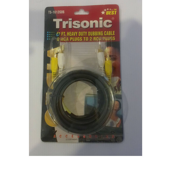 Trisonic 6 ft Heavy Duty Dubbing Cable 2 RCA Plugs to 2 RCA Plugs TS-1612G06 - Picture 1 of 2